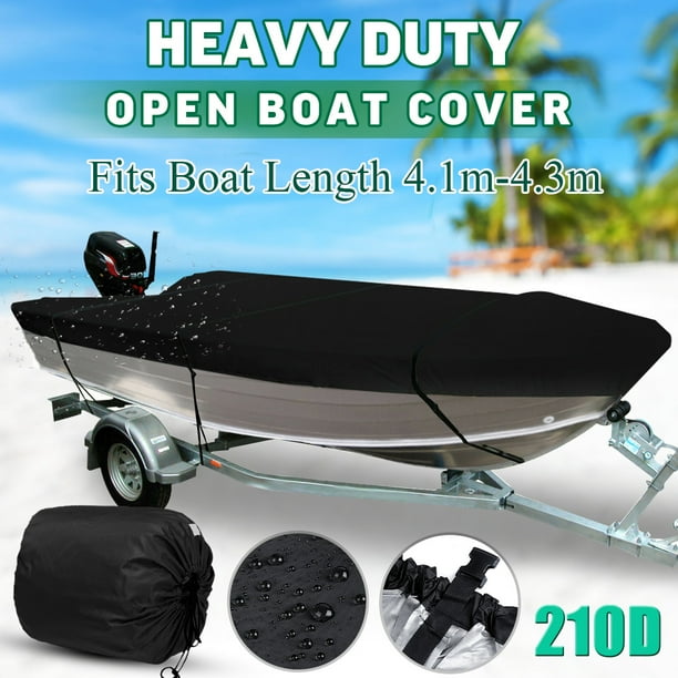 UV Resistant Marine Grade Outboard Cover 210D Bass Boat Cover Heavy Duty Waterproof Trailerable Boat Covers Boat Cover Fits Tri-Hull V-Hull Fishing Runabout Red,11-13FT